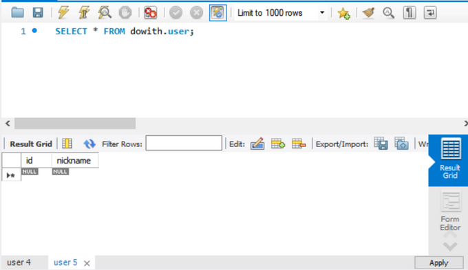 empty db